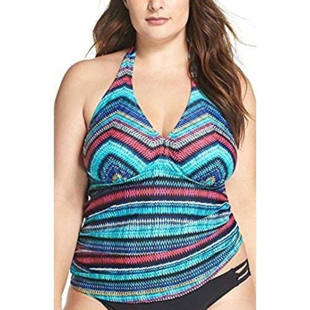 Profile by Gottex Women's Plus Size Cozumel Printed Tankini Top (Multi, 20W)